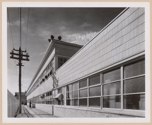 View of the lateral façade of the Service Building, Consolidated Aircraft Corporation Assembly Plant, New Orleans, Louisiana