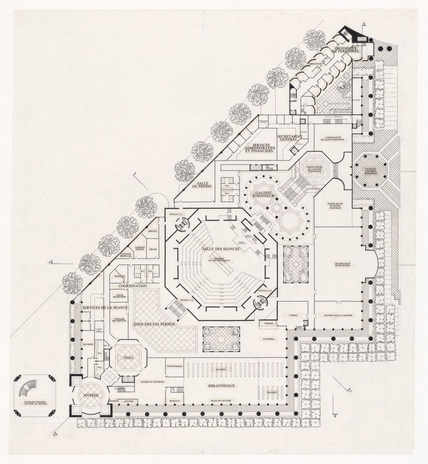 Plan for Assemblée populaire nationale [National People's Assembly], Algiers, Algeria