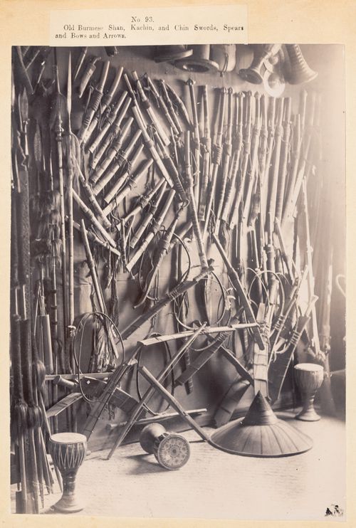 View of swords, F. Beato Limited, C Road, Mandalay, Burma (now Myanmar)
