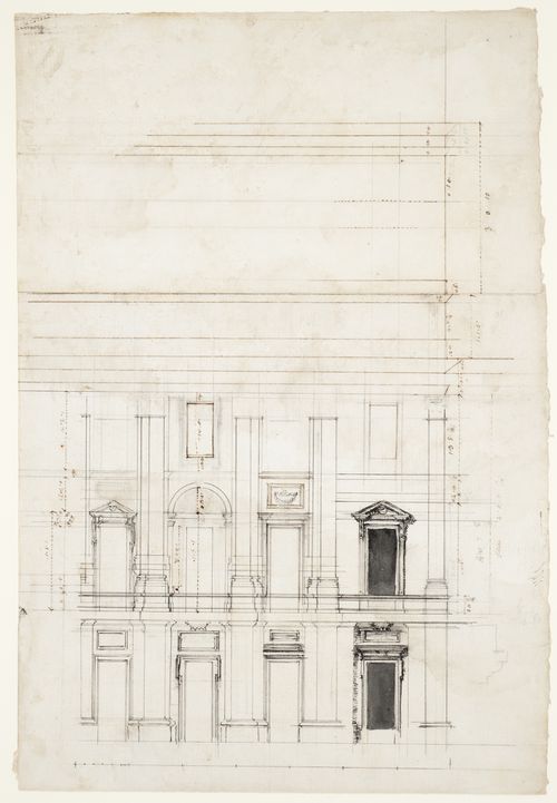 Partial elevation for Castello di Rivoli, Turin