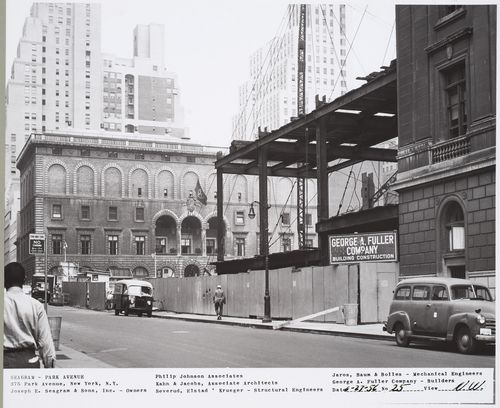 Seagram building under construction, 375 Park avenue, New York, N.Y., north-west view