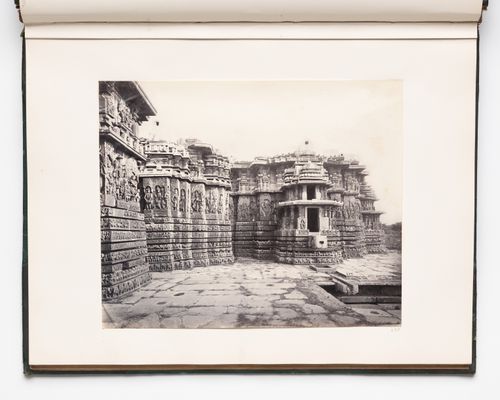 Partial view of the south-west facade of the Hoysalesvara Temple, Halebid, India
