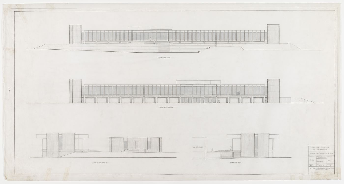 Centre Civique de Chomedey, Laval, Québec: elevations of the city hall