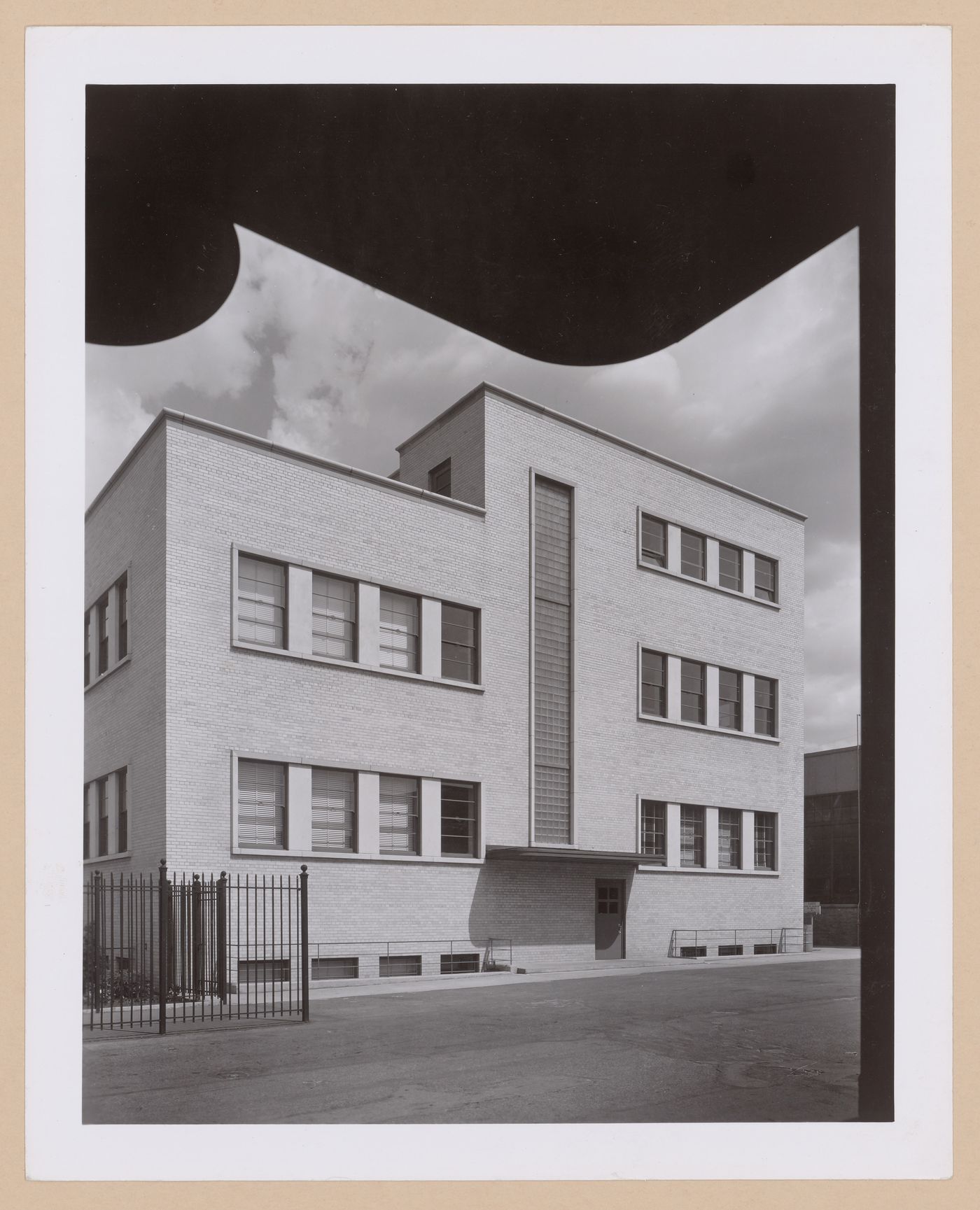 View of the west façade of the Administration Building, Chrysler Corporation Plymouth division Automobile Assembly Plant, Detroit, Michigan