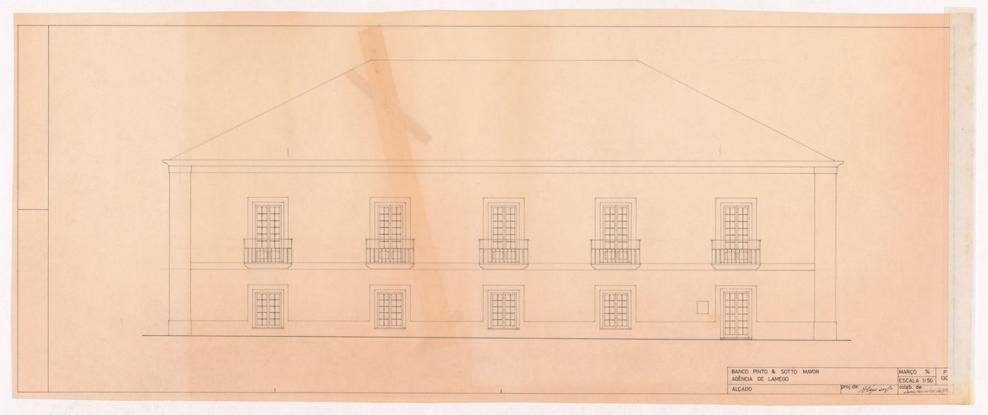 Elevation for Banco Pinto & Sotto Mayor, Lamego, Portugal