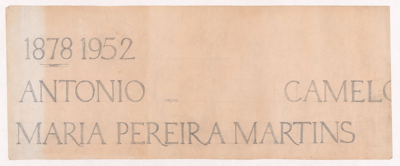 Lettering layout for gravestone for Jazigo da Família Martins Camelo no cemetério do Sendim, Matosinhos, Portugal
