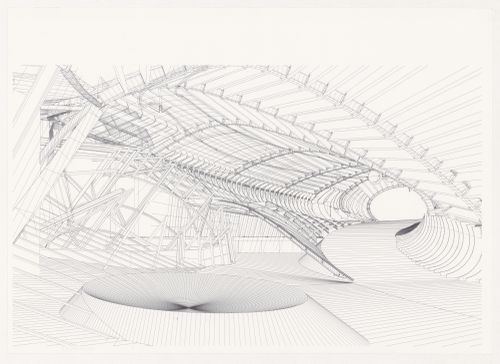 Design development drawing for the H2Oexpo in Neeltje Jans Island, Netherlands