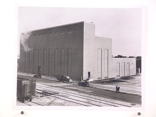 View of the east and south [?] façades of the Boiler House, Ford Motor Company Willow Run Bomber Assembly Plant, Willow Run, Michigan
