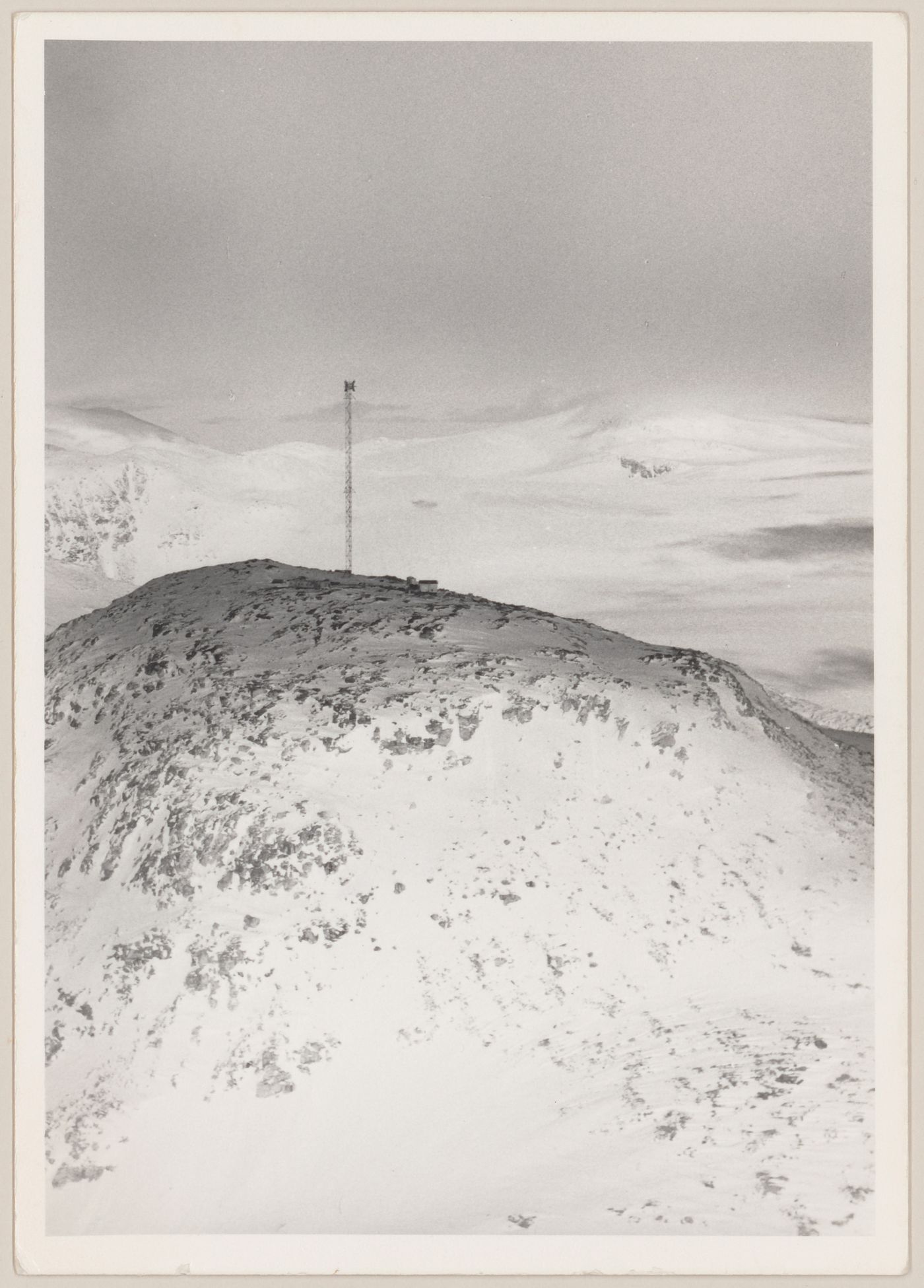 Aerial view of DEW Line radar station FOX-C, Ekalugad Fiord, Nunavut, Canada