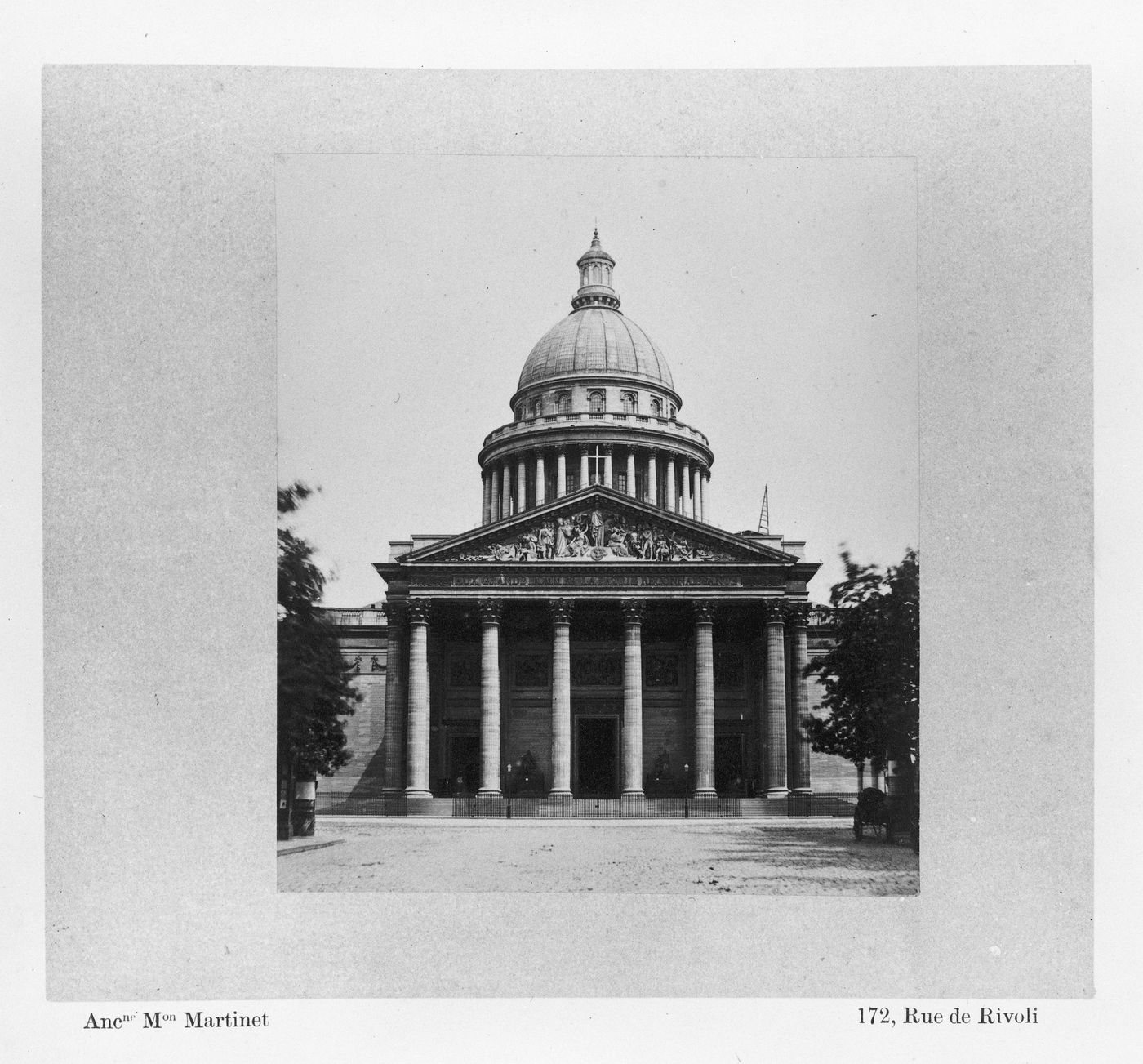 View of main façade of the Panthéon, showing portico, pediment, and dome, Paris, France