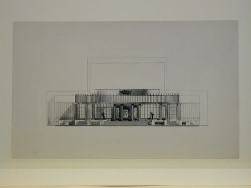 Photograph of an elevation for a Red Army Theater, Moscow