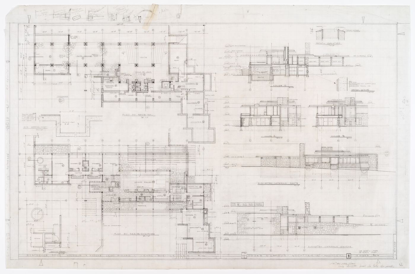 Plans, coupes et élévations pour Résidence Jean Simard, Laval-sur-le-Lac, Québec