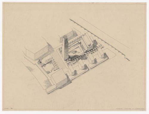 Bird's-eye axonometric for the restoration of St. Lawrence church tower, Rotterdam, Netherlands