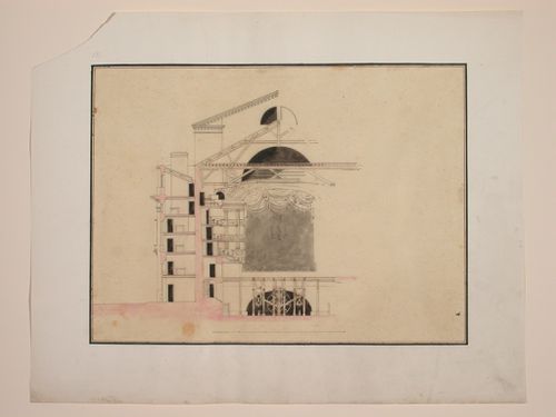 Cross section, showing stage machinery of the Grand Theatre de Marseille
