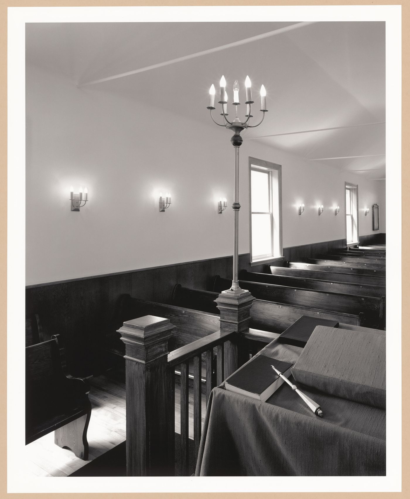 Instruments of Faith: View of Seating area from the bimah, First Narayever Synagogue, Toronto