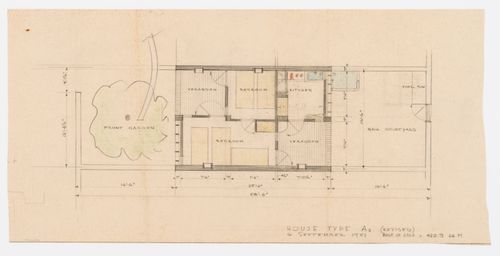 Sketch for the House Type A-3 in Chandigarh, India