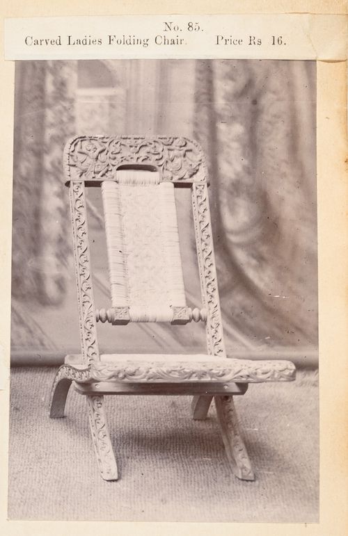 View of a chair, F. Beato Limited, C Road, Mandalay, Burma (now Myanmar)