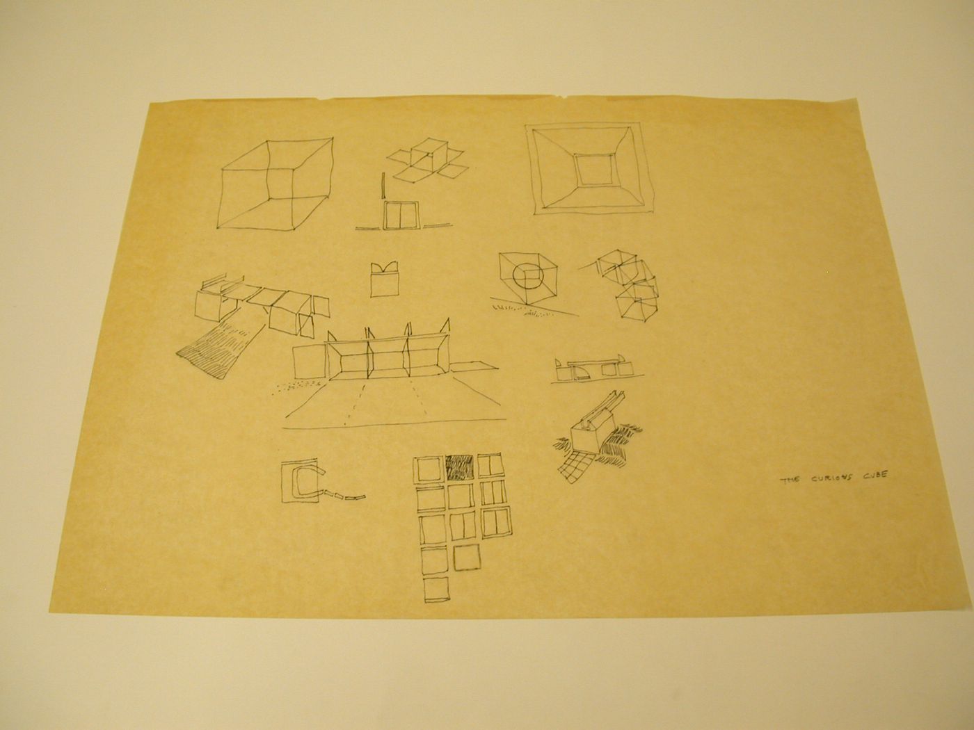 Sketched designs for cubes and components for Generator