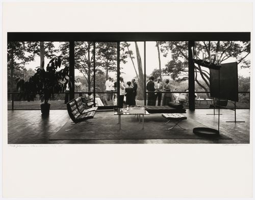 Interior view of the living-romm, Phillip Johnson's Glass House, New Canaan, Connecticut, United States
