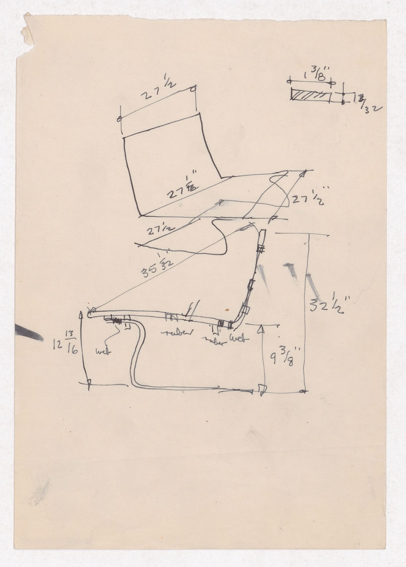 Various documents and drawings including furniture design and office renovation: File G 712