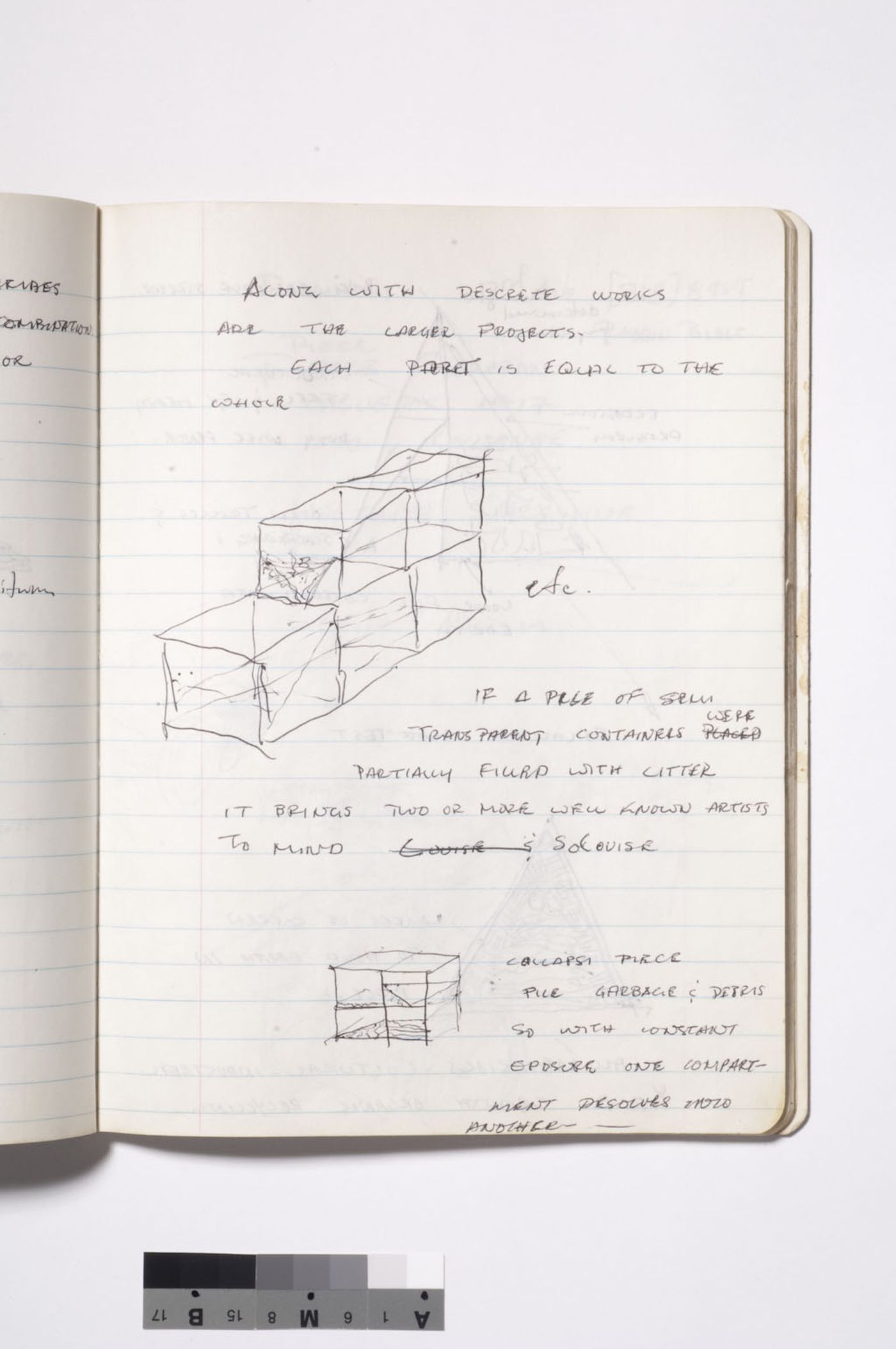 Garbage Wall instructions from the Green composition notebook