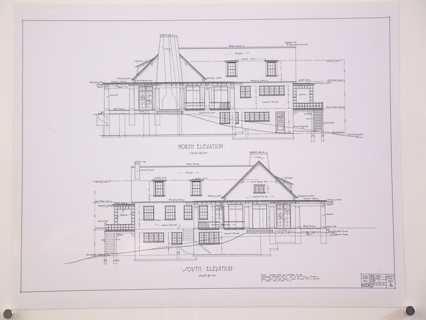 Photograph of north and south elevations for the Phoenix Golf Club, Redford, Michigan