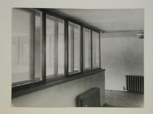 Interior view of the People's Commissariat for Finance (Narkomfin) Apartment Building showing a corridor, 25 Novinskii Boulevard, Moscow