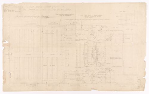 Disposition et détails de l'aménagement intérieur pour la Cour du Banc du Roi, Annexe au Palais de Justice de Montréal, Montréal, Canada