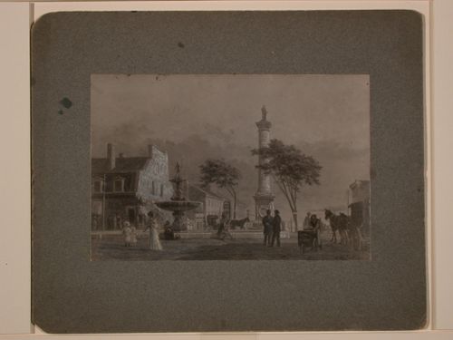 Photograph of a painting of Place Jacques Cartier, Montréal