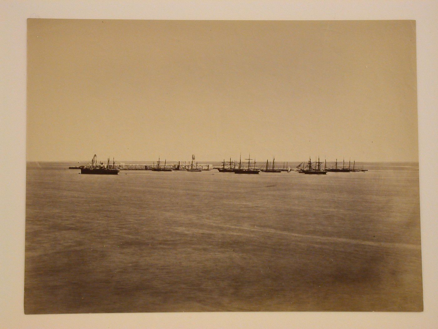 View of the Gulf of Mexico showing a pier with boats, Veracruz, Mexico