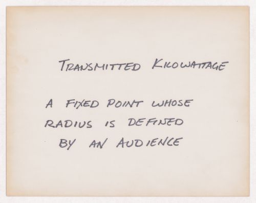 Transmitted Kilowattage / A fixed point whose radius is defined by an audience