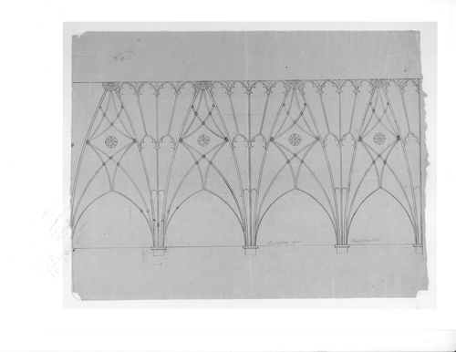 Elevation for a decorative detail for the ceiling for Notre-Dame de Montréal