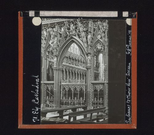 View of choir screen entrance in Ely Cathedral, Ely, Cambridgeshire, England