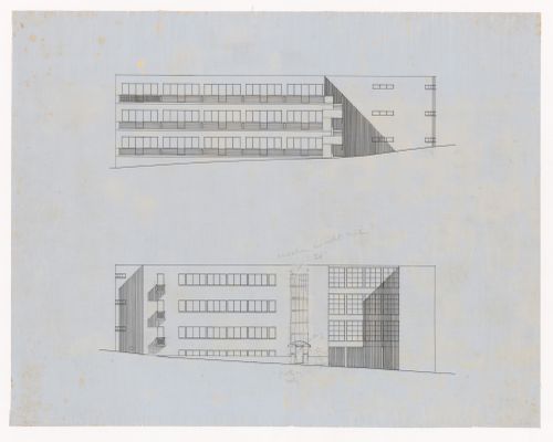 Elevations for Three-Family House, Brno, Czechoslovakia (now Czech Republic)