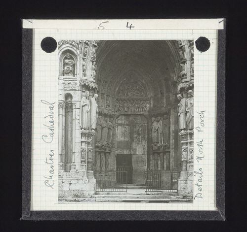 Detail view of north porch of Cathédrale de Chartres, Chartres, Eure-et-Loir, France