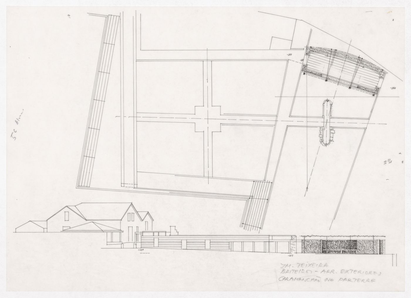 Plan and section for Casa J. M. Teixeira, Quinta do Forno, Briteiros - Guimarães, Portugal