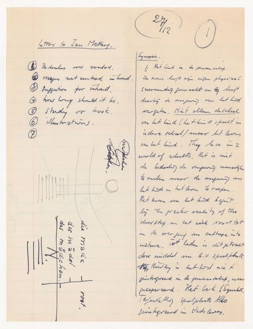 Draft for a letter to Ian L. McHarg for Child in the City