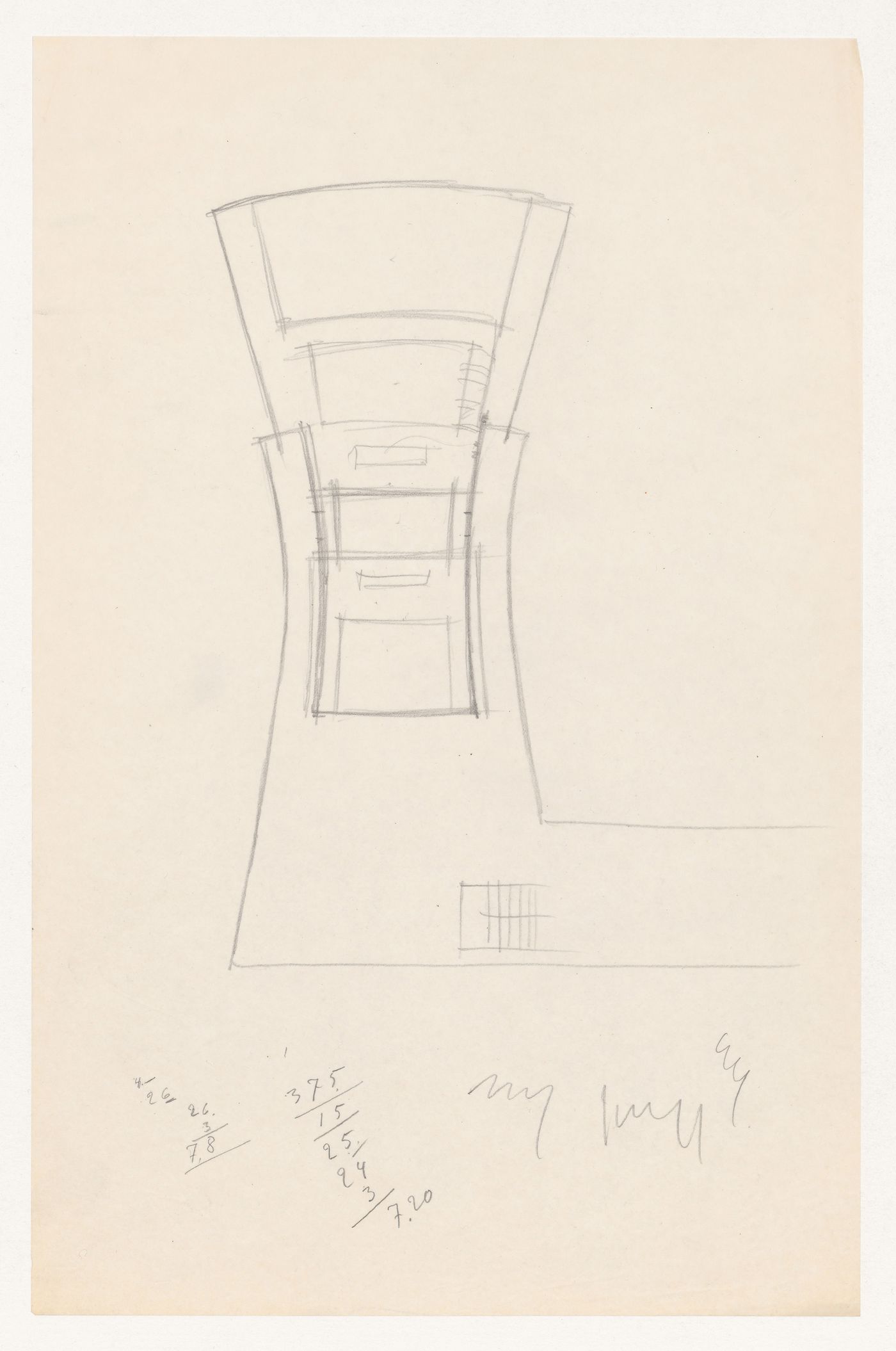 Sketch plan for an auditorium for Illinois Institute of Technology