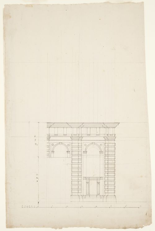 Partial elevation for Castello di Rivoli, Turin