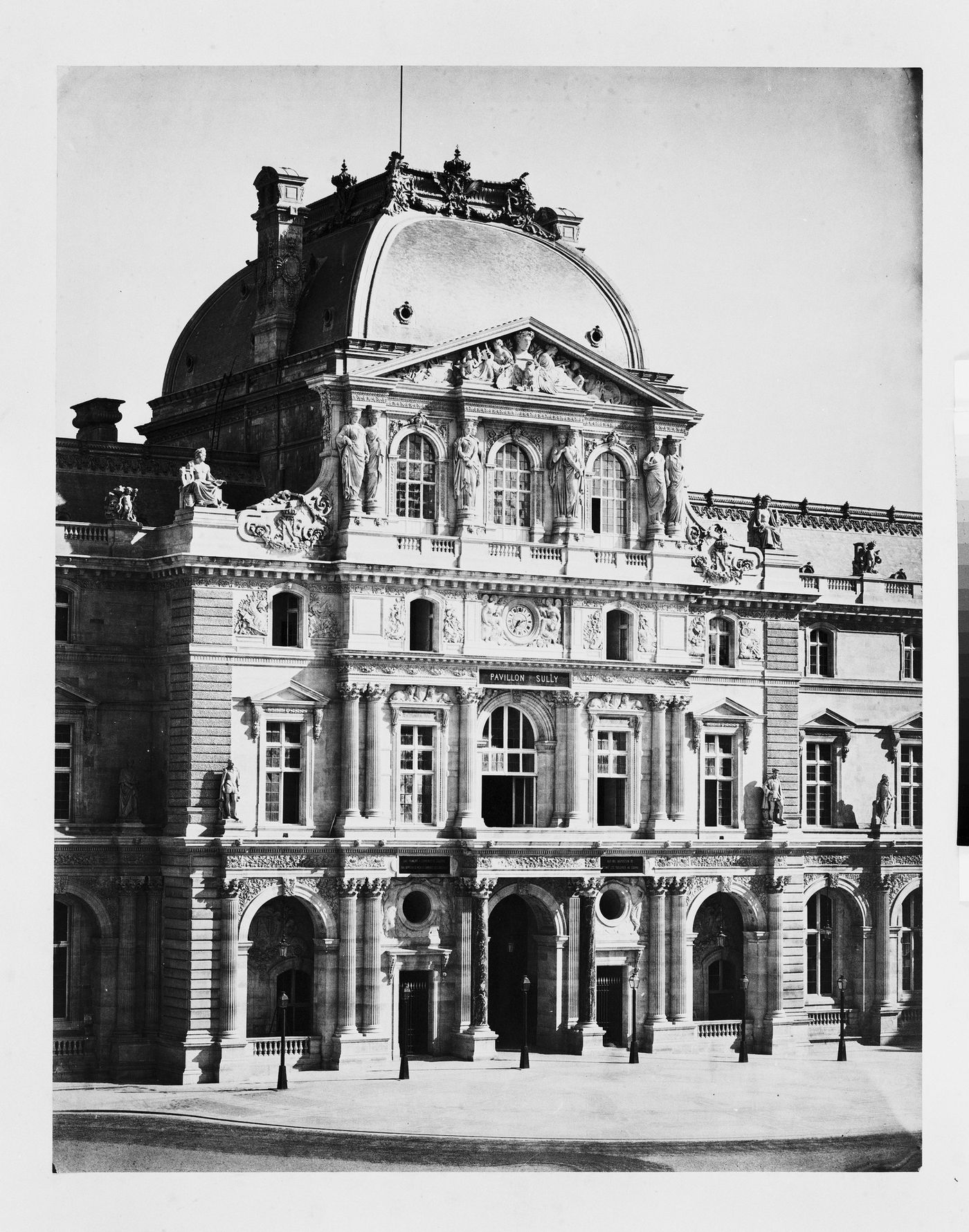 View of façade of Pavillon Sully, Nouveau Louvre, Paris, France
