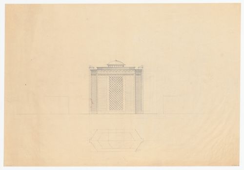 Elevation and plan for Industriegebouw Plan A for the reconstruction of the Hofplein (city centre), Rotterdam, Netherlands