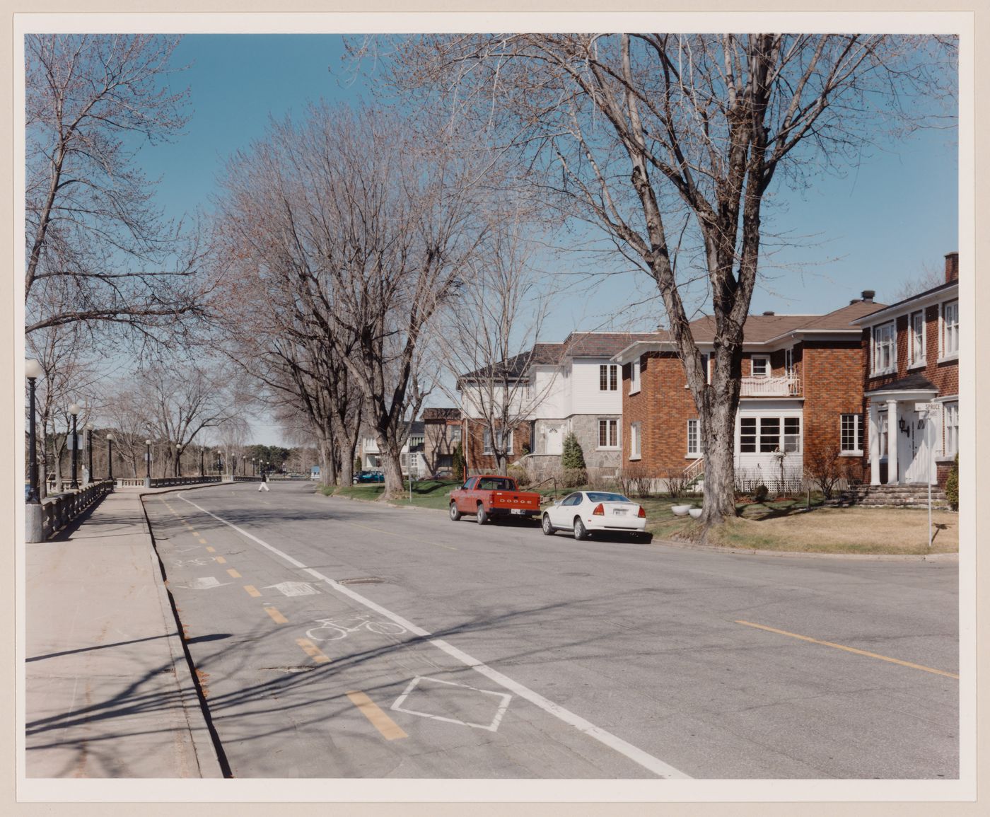 Section 2 of 2 of Panorama of lookout on the Saint-Maurice promenade, looking west, Shawinigan, Quebec