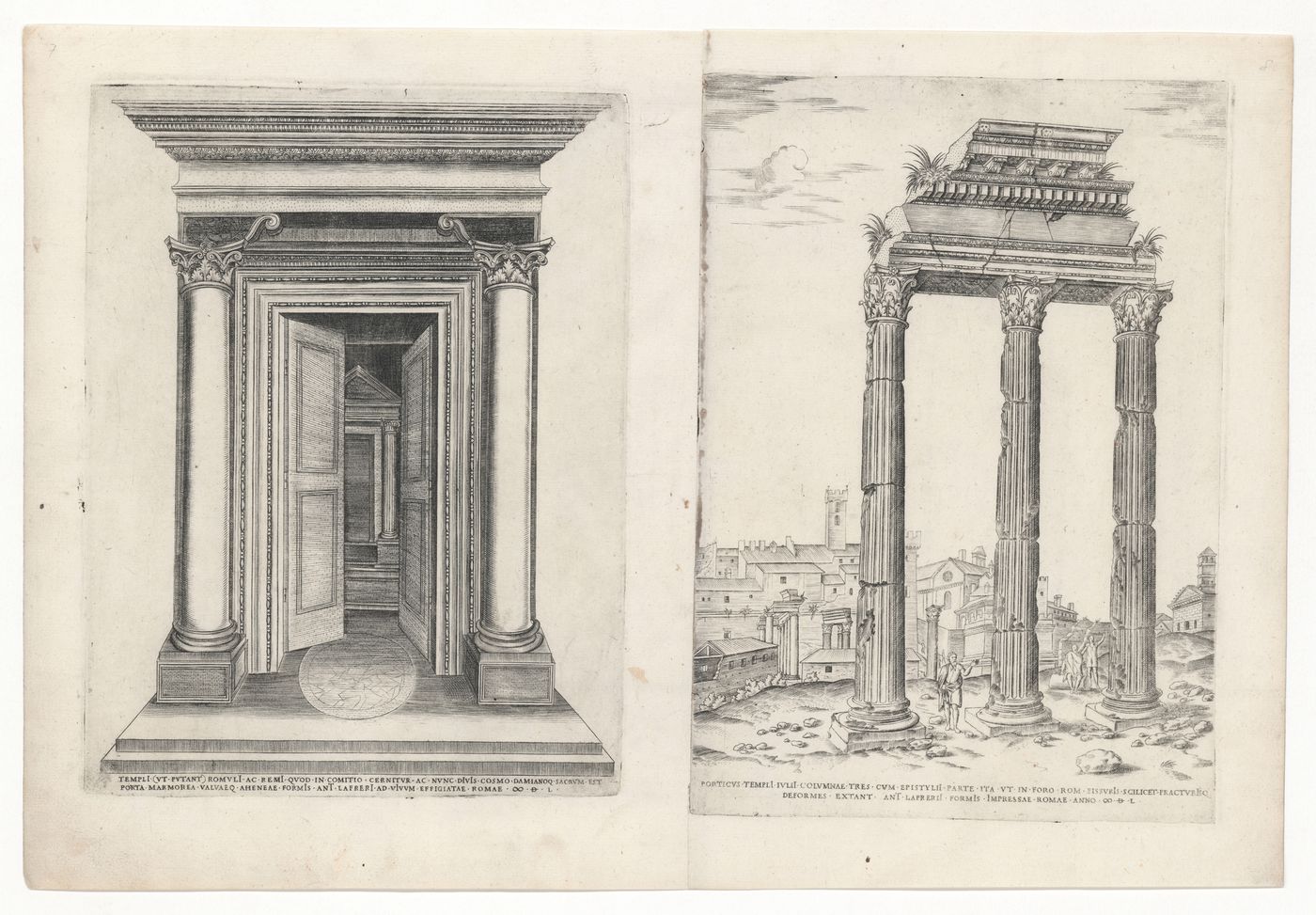 Perspective of the portal and door of the Romulus Mausoleum, Rome
