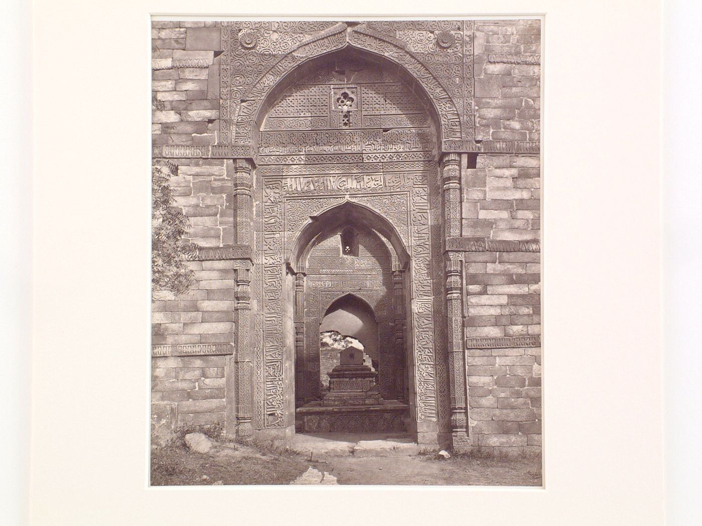 Partial view of the Tomb of Iltutmish showing an entrance and the cenotaph, Quwwat al-Islam [Might of Islam] Mosque Complex, Delhi, India