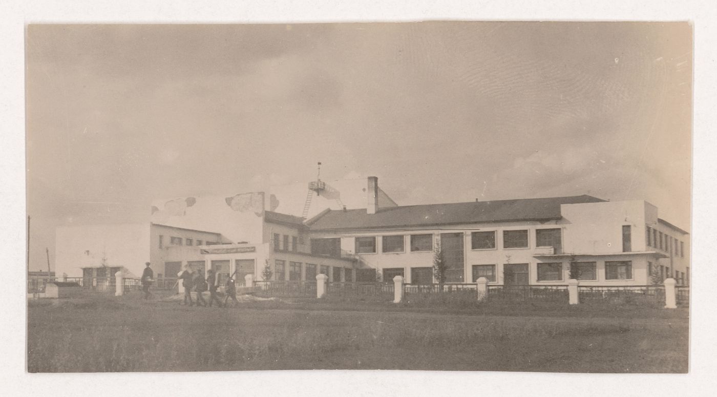 View of a club or a palace of culture, Prokopyevsk, Soviet Union (now in Russia)