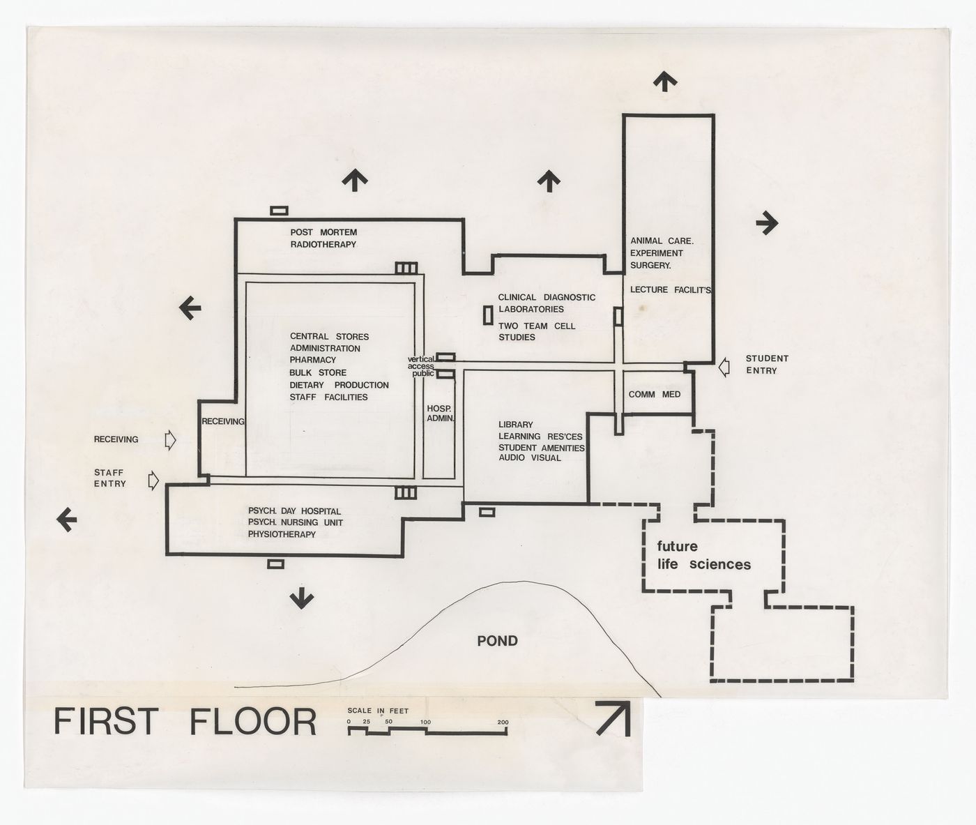 First floor diagram for Memorial University of Newfoundland, Health Sciences Complex, St. Johns, Newfoundland