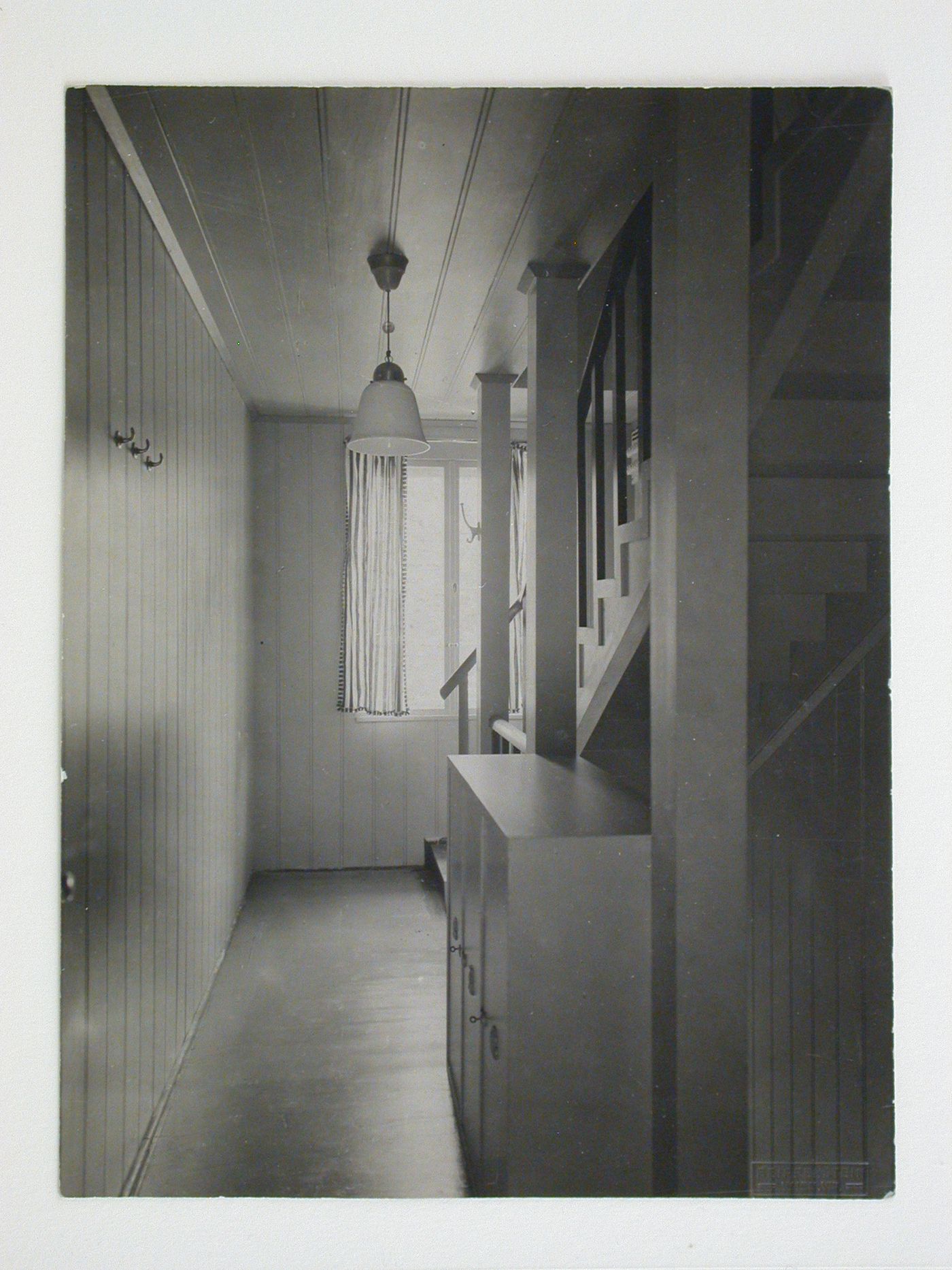 Interior view of a corridor and stairs of Primavesi Country House, Tess Valley, near Winkelsdorf, Czech Republic