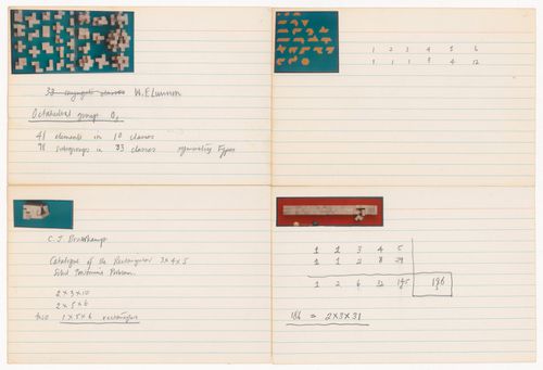 Notes with images of wooden blocks and shapes