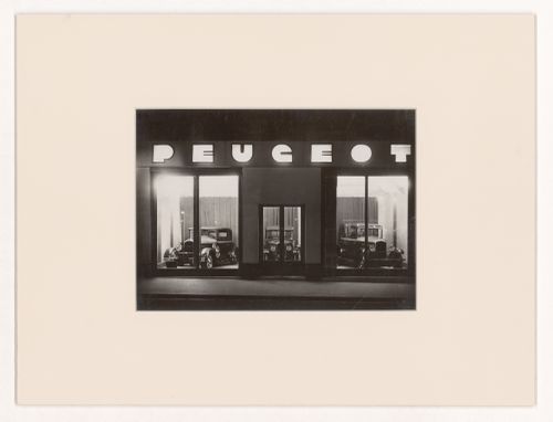 Exterior view of cars on display in Peugeot store, Champs-Élysées avenue, 8th arrondissement, Paris, France