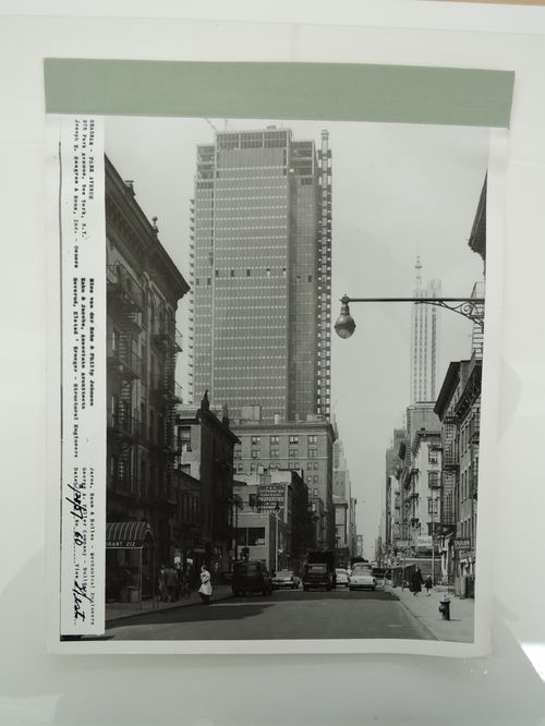 Seagram building under construction, 375 Park avenue, New York, N.Y., west view